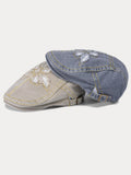 Einzigartiger Gewaschener Destroyed Denim-Beret