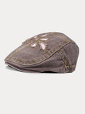 Einzigartiger Gewaschener Destroyed Denim-Beret