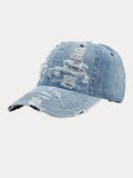 Destroyed Denim-Baseball-Cap im Vintage-Stil