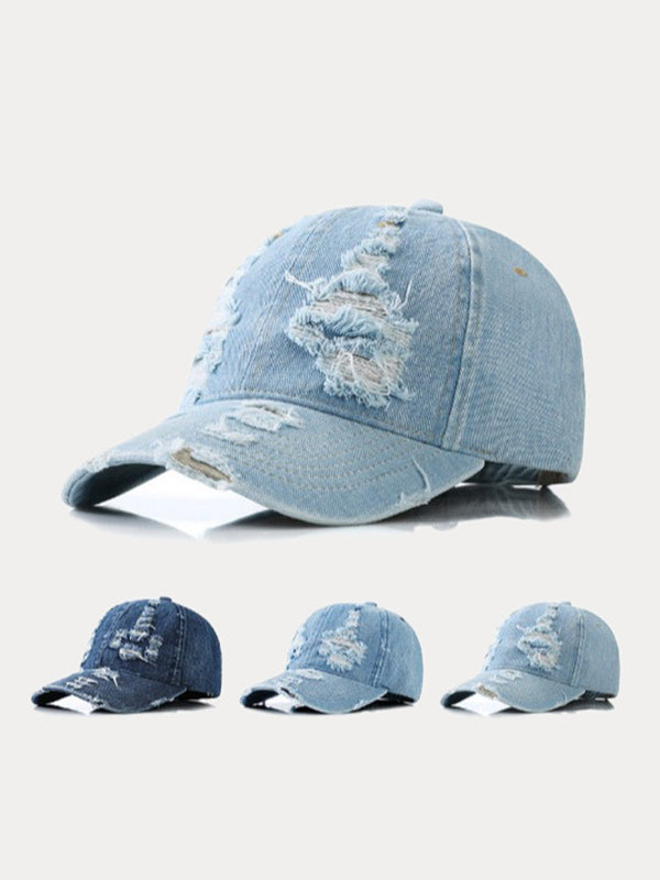 Destroyed Denim-Baseball-Cap im Vintage-Stil