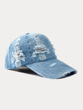 Destroyed Denim-Baseball-Cap im Vintage-Stil