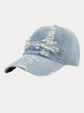 Destroyed Denim-Baseball-Cap im Vintage-Stil