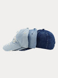 Destroyed Denim-Baseball-Cap im Vintage-Stil