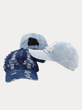 Destroyed Denim-Baseball-Cap im Vintage-Stil