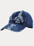 Destroyed Denim-Baseball-Cap im Vintage-Stil