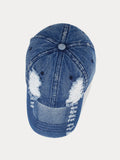 Fashion Destroyed Torn Denim-Cap im Vintage-Stil