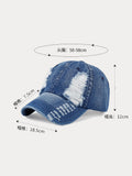 Fashion Destroyed Torn Denim-Cap im Vintage-Stil