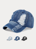 Fashion Destroyed Torn Denim-Cap im Vintage-Stil