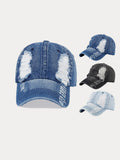Fashion Destroyed Torn Denim-Cap im Vintage-Stil