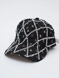 Funkelnde Strass-Destroyed Torn Denim-Cap im Fashion-Stil