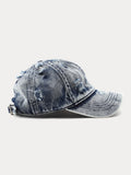 Sommer Destroyed Ripped Denim-Baseball-Cap im Vintage-Stil