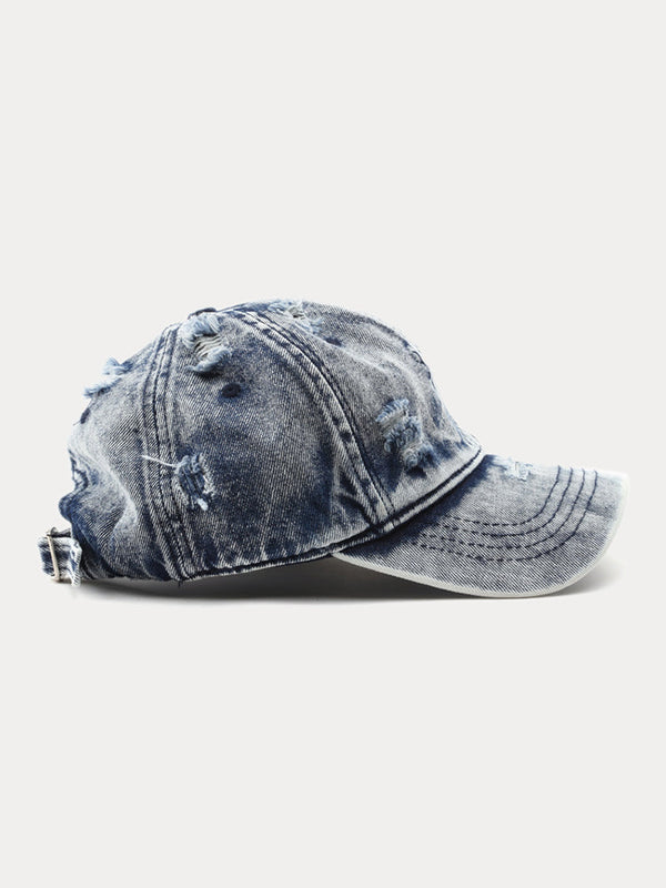 Sommer Destroyed Ripped Denim-Baseball-Cap im Vintage-Stil
