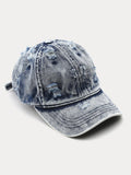 Sommer Destroyed Ripped Denim-Baseball-Cap im Vintage-Stil