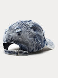 Sommer Destroyed Ripped Denim-Baseball-Cap im Vintage-Stil