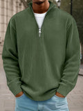 Lässiges Stehkragen-Cord-Sweatshirt