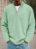 Lässiges Stehkragen-Cord-Sweatshirt