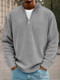 Lässiges Stehkragen-Cord-Sweatshirt