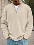 Lässiges Stehkragen-Cord-Sweatshirt
