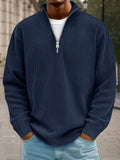 Lässiges Stehkragen-Cord-Sweatshirt