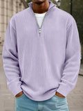 Lässiges Stehkragen-Cord-Sweatshirt