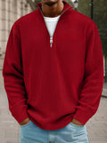 Lässiges Stehkragen-Cord-Sweatshirt