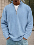 Lässiges Stehkragen-Cord-Sweatshirt