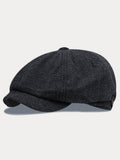 Vintage Fischgrat-Tweed Newsboy-Cap