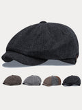 Vintage Fischgrat-Tweed Newsboy-Cap