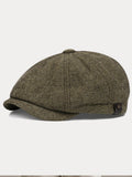 Vintage Fischgrat-Tweed Newsboy-Cap