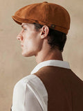 Stilvolle Wildleder Newsboy-Cap