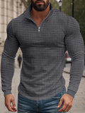 Lässiges Kariertes Stehkragen-Sweatshirt