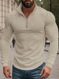 Lässiges Kariertes Stehkragen-Sweatshirt