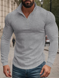 Lässiges Kariertes Stehkragen-Sweatshirt
