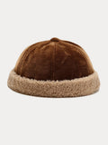 Warme Fleece Krempenlose Beanie-Mütze