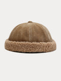 Warme Fleece Krempenlose Beanie-Mütze