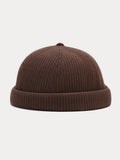Vintage-inspirierte Strick Krempenlose Beanie-Mütze