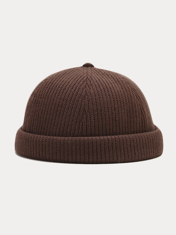 Vintage-inspirierte Strick Krempenlose Beanie-Mütze