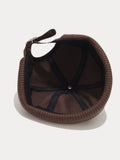 Vintage-inspirierte Strick Krempenlose Beanie-Mütze