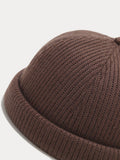 Vintage-inspirierte Strick Krempenlose Beanie-Mütze
