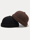 Vintage-inspirierte Strick Krempenlose Beanie-Mütze
