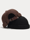 Vintage-inspirierte Strick Krempenlose Beanie-Mütze