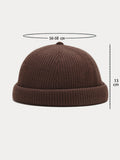 Vintage-inspirierte Strick Krempenlose Beanie-Mütze