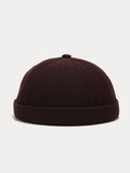 Klassische Lässige Cord Krempenlose Beanie-Mütze
