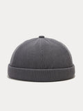 Klassische Lässige Cord Krempenlose Beanie-Mütze