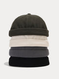 Klassische Lässige Cord Krempenlose Beanie-Mütze