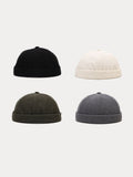 Klassische Lässige Cord Krempenlose Beanie-Mütze