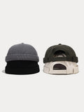 Klassische Lässige Cord Krempenlose Beanie-Mütze