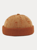 Stilvolle Strick Destroyed Beanie-Mütze