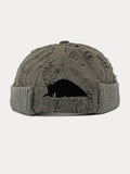 Stilvolle Strick Destroyed Beanie-Mütze