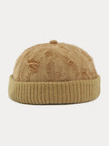 Stilvolle Strick Destroyed Beanie-Mütze